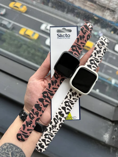 بند اپل واچ پلنگی سیلیکونی I000975