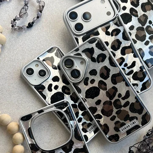 قاب پلنگی طوسی با آویزC007050