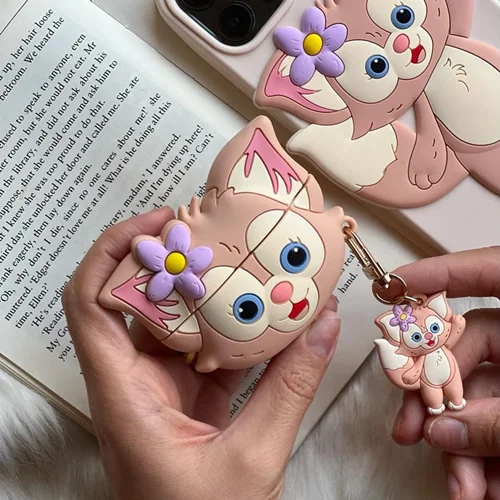 کاور ایرپاد دیزنی گربه اشرافی یرجسته صورتی + آویز A000136