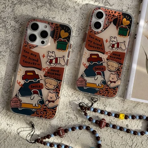 قاب موبایل سگ پاپی داون تاون + بندستC006102