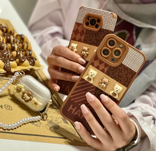 قاب خرس چرمی شکلاتی C000747