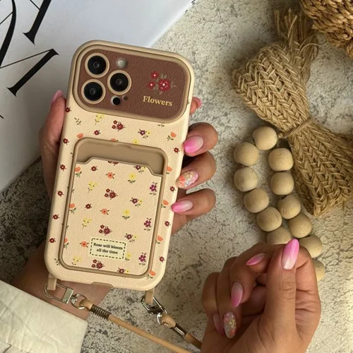 قاب موبایل آیفون گل رز فیوره جاکارتی + بندستC006231