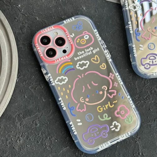 قاب موبایل آیفون دختر آیینه ایC005632