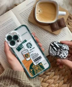 قاب موبایل آیفون اسپرسو کاپ استارباکس سبزC0006۱۸