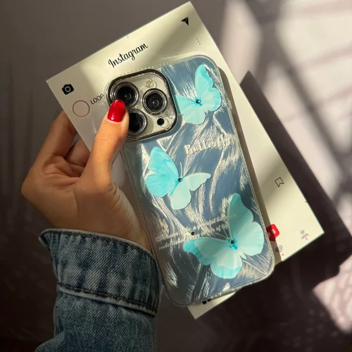 قاب C006776Wave butterfly cyan