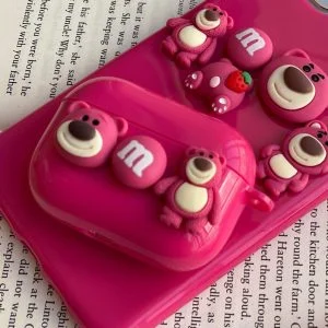 کاور ایرپاد خرس صورتی برجسته خمیری یوگیA00072