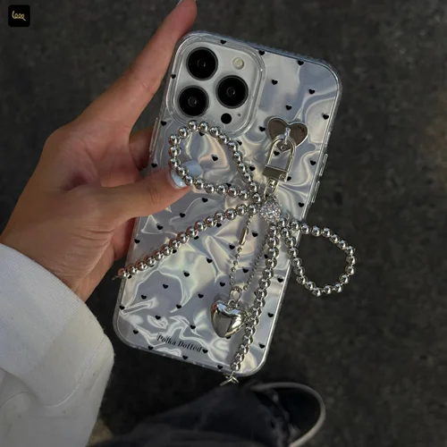 قاب C006542Watereffect tiny heart + bow pendant