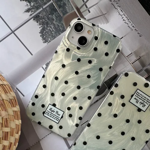 قاب موبایل آیفون یشمی سبز خال خالیC005718