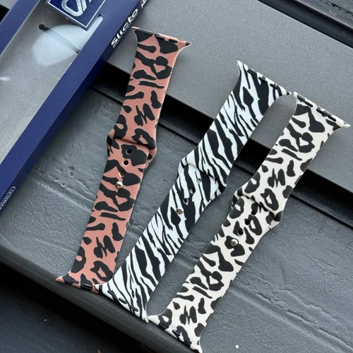 بند اپل واچ سیلیکونی طرح پلنگیI000399