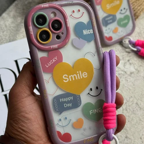 قاب موبایل آیفون لبخند قلبی محافظ لنزدارC006230