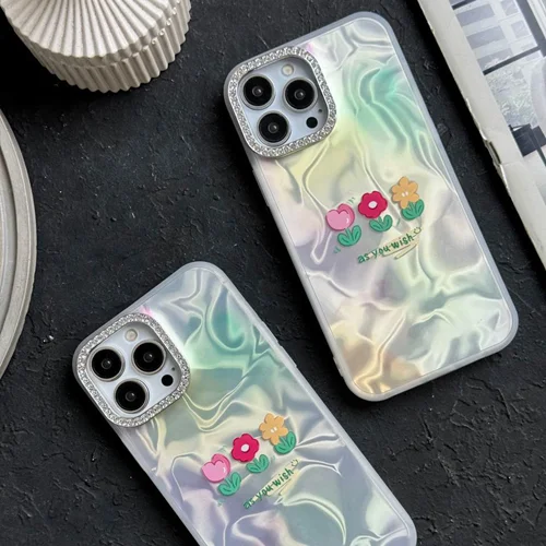 قاب موبایل آیفون سه گل سبزC005480