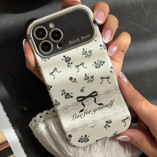 قاب موبایل آیفون بلک رز پاپیون ریز مشکیC006653