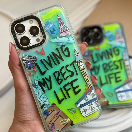 قاب آکواریومی شب رنگ C001820 Living My Best Life .