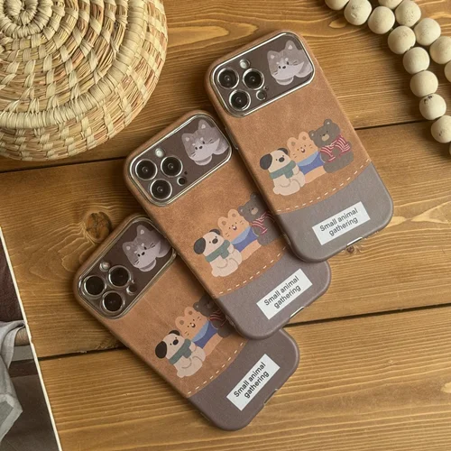 قاب موبایل آیفون مزرعه حیوانات قهوه ای دورنگ سنگشورC006008