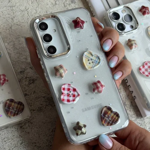 قاب طرح ستاره و دکمه قلبی شفاف و خاصC006485