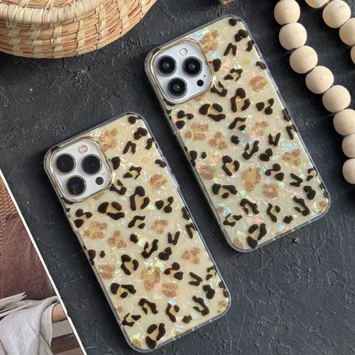 قاب موبایل آیفون آیس پلنگی طلاییC006063