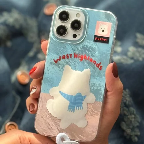 قاب موبایل آیفون پاپی وست هایلند + بند فابریکC006680