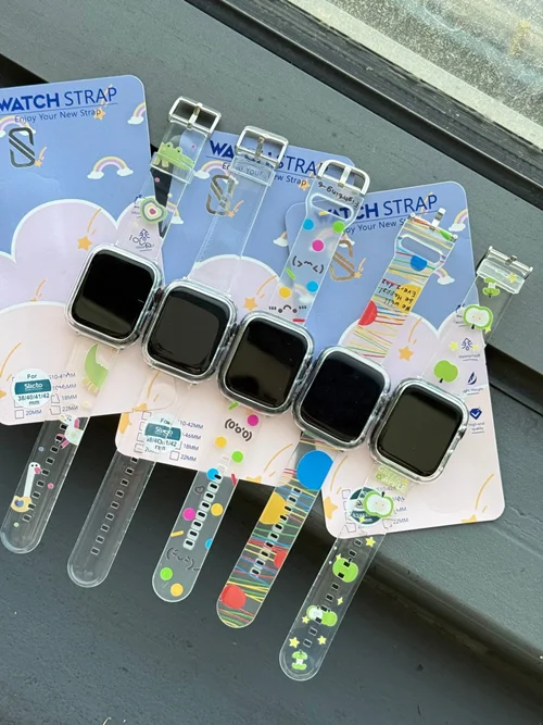 بند اپل واچ شفاف طرحدارI000919