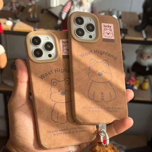 قاب موبایل آیفون دم پاپی سگ زنگوله دار   C005966