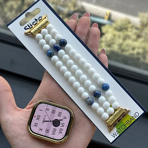 بند اپل واچ مرواریدی لاین آبیI000900