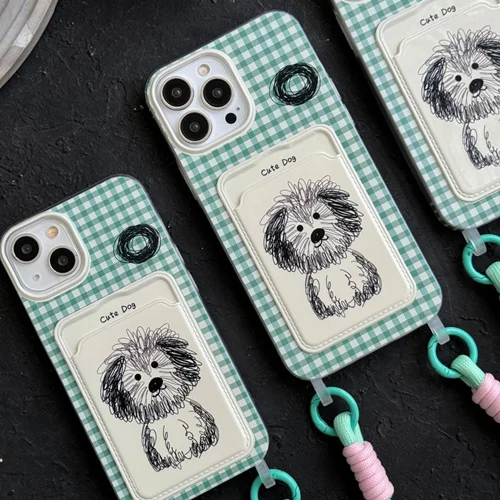 قاب موبایل آیفون سگ نقاشی کیوتC005468
