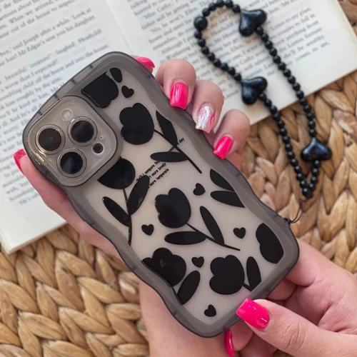 قاب موبایل آیفون لاله در شب + بندست قلبیC001092