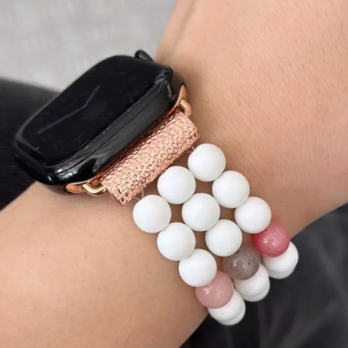 بند اپل واچ مرواریدی لاین صورتیI000775