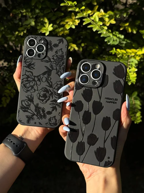 قاب C007607Black floral pattern