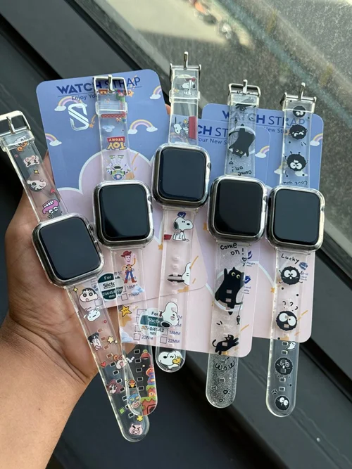 بند اپل واچ شفاف طرحدار I000920